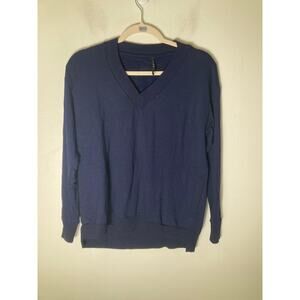 Capote Navy V Neck Pullover Sweter Sz XS
